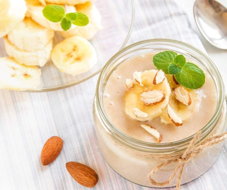 purée amande et bananes