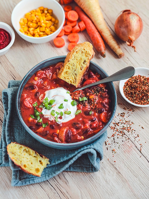 chili végétarien aux légumes d'hiver